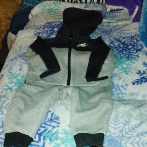 Nike Infant Black and Gray Hoodie Set